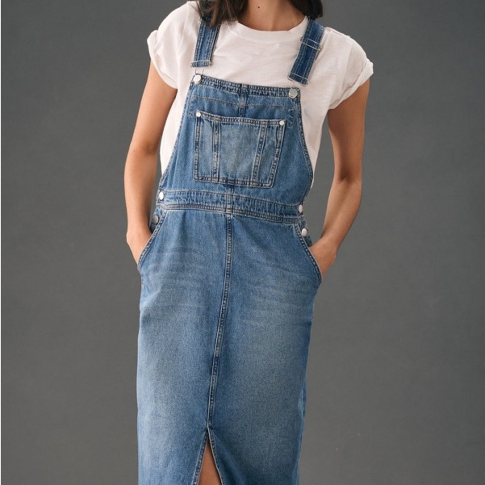 Pilcro Midi Denim Overall Dress